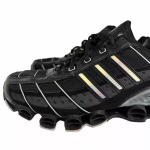 Vintage Rare Adidas Bounce Trainers Running Shoes Black Gray Men 10.5 Mint